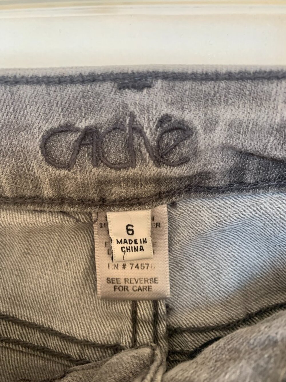 Cache Designer Grey Rhinestone Size 6, Used - Picture 2 of 6